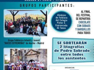 Sábado 21 de junio, 19.00 XV Festival Folklorico Nacional Infantil de Tanos.